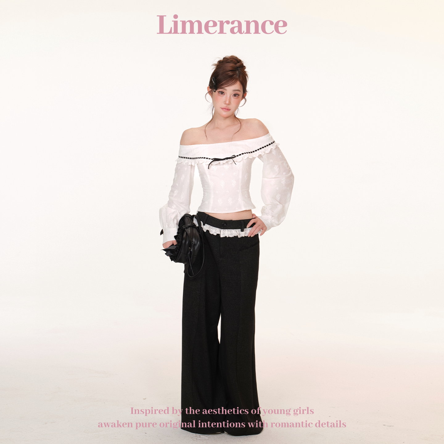 Limerance オフショルダー 刺繍 配色 セットアップ