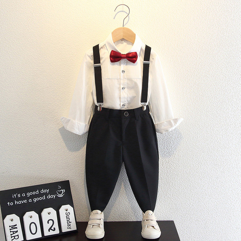 Boy Gown Suit Host Piano Performance Suit Children Cuddling Bag Pants Big Chorus Flower Boy Suit Boy Suit