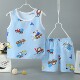 lụa Orbao trẻ em vest cô gái mùa hè mỏng bé bông lụa pajama trẻ em không tay quần áo nhà ngắn.