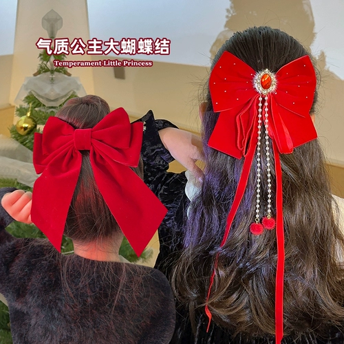 Заколка для волос с бантиком, детский аксессуар для волос, детские красные шпильки для волос, 2024 года