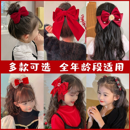 Заколка для волос с бантиком, детский аксессуар для волос, детские красные шпильки для волос, 2024 года