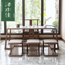New Chinese tea table and chairs combination tea-making balcony Home Kung Fu tea Zen Tea Table Solid Wood Tea Table Modern Brief