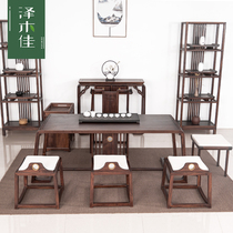 Tea table and chairs Combined new Chinese tea Balcony Home Kung Fu Tea Zen tea table solid wood tea table modern brief