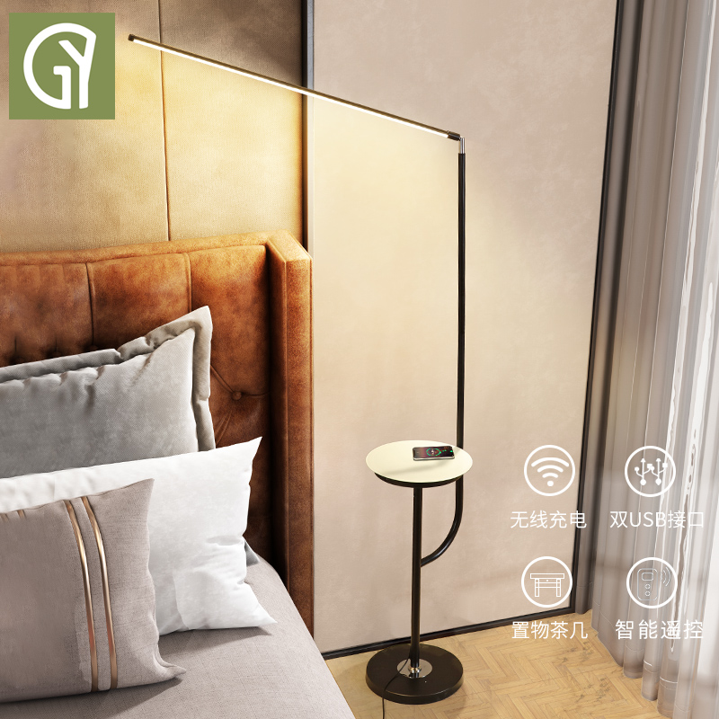 Bedside floor lamp Living room Bedroom sofa Lights upright table lamp floor lamp shelve integrated Nordic tennis red ins