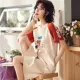 Váy ngủ nữ mùa hè cotton tinh khiết ngắn tay mỏng mùa hè thời trang dễ thương váy mùa hè đồ ngủ cotton phục vụ nhà phụ nữ - Đêm đầm