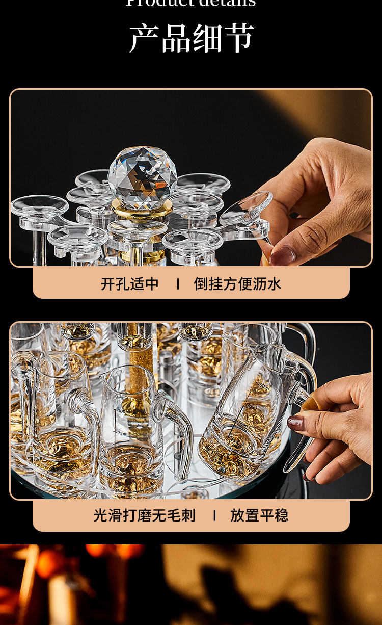 Ликер Cup 轻奢水晶玻璃家用白酒杯分酒器套装高端酒具创意一口子弹杯烈酒杯 Bangbebe