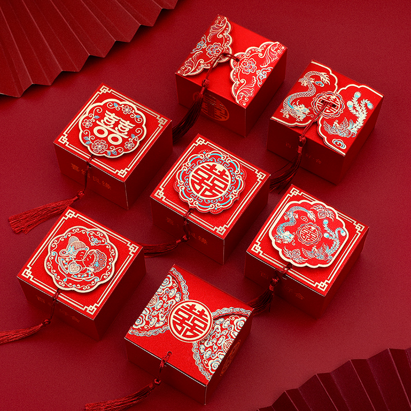 Sugar Box Gift Box Creative Chinese FengyWedding Carton Sweet Box Sugar Box