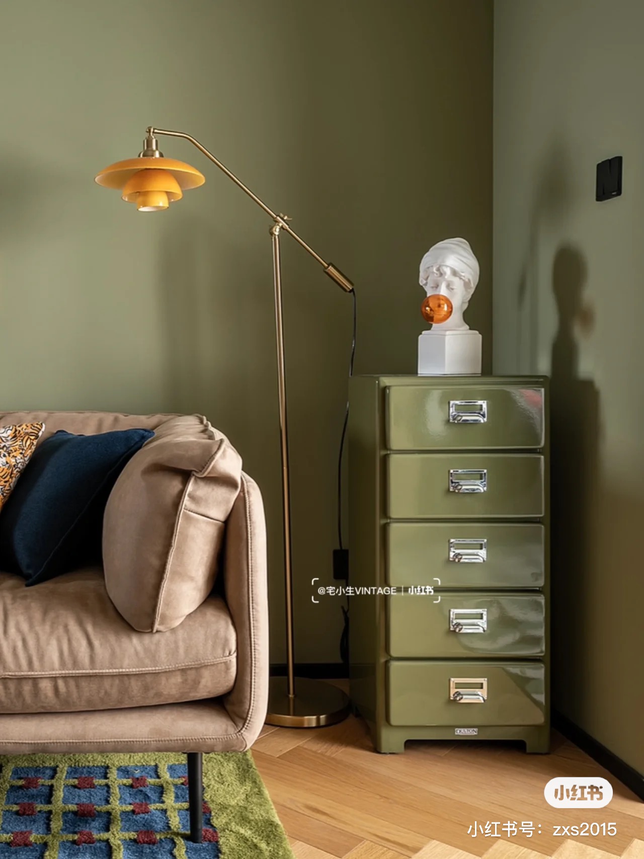 House Xiaosheng DULTON five-drawer chest of drawers lockers retro industrial wind iron cabinet corner storage 100-135