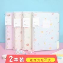 Wengu pagination removable loose-leaf notebook B5 simple transparent shell horizontal line notepad student thick hipster diary fruit series notepad