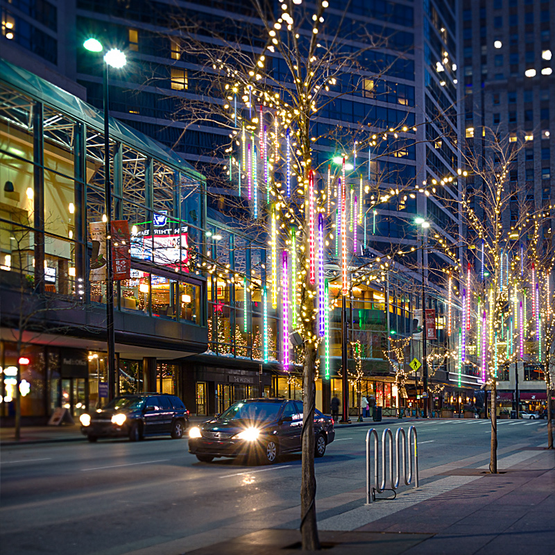 LED Meteorological Rainforescene Lighting LightLightSolar CourtyLightStreet Landscape Decoration Hungry Tree Lighting Color Light