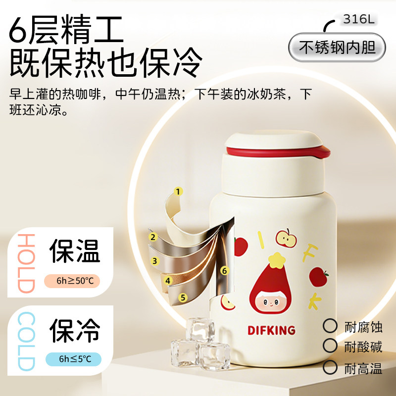 Mini Pocket Thermos Cup, Compact and Portable, for Women, Adults, 316L, Children, Students, School Use, Car Use