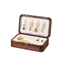 Black walnut wood jewelry box necklace anti-knot anti-oxidation high-end exquisite jewelry earrings ring gold storage box