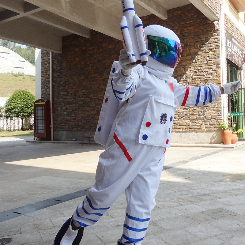 Astronaut Space Suit Summer Student Sports Meeting Opening Ceremony White Helmet Performance Inflatable Props Stage Outfit