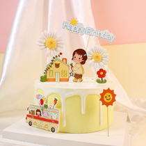 Bake Birthday Cake Decoration Pendulum Boy Girls School Excursions Festival Plugins Golden Sun Flowers Inserts
