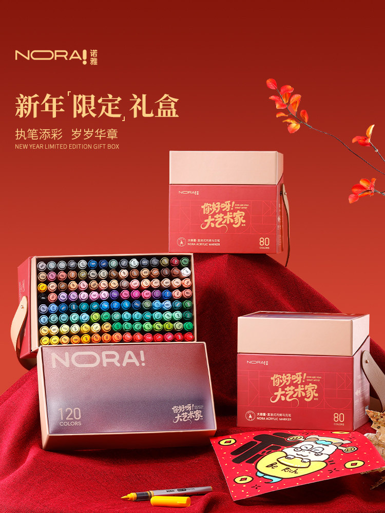 [New Year Gift] Noya Direct Liquid Soft-Tip Acrylic Markers for Elementary School Students, Non-Toxic Watercolor Pens for Children, Non-Bleeding and Layerable Glass Pen Tips for Kindergarten, Acrylic Pens