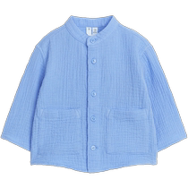 ARKET Newborn Pure Cotton Long Sleeve Collar Shirt Light Blue 2024 Summer New 1220861001