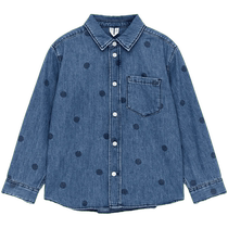 ARKET Boys Pure Cotton Polka Dot Print Denim Shirt 2024 Winter New Style 1257735001