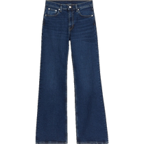 ARKET Womens Cotton Mid-waist Slightly Flared Stretch Jeans Dark Blue 2024 Summer New Style 1237744001