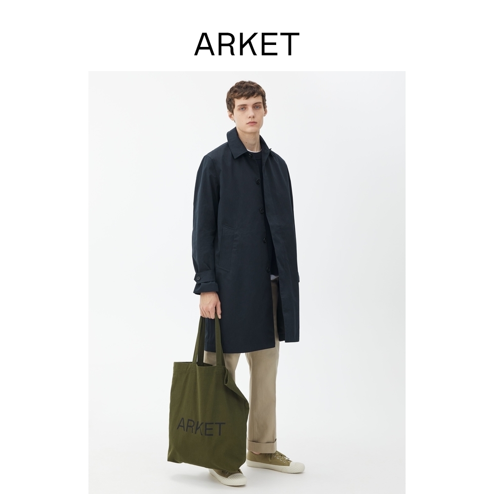 ARKET mens Men's cotton midi trench coat autumn 0932210001R