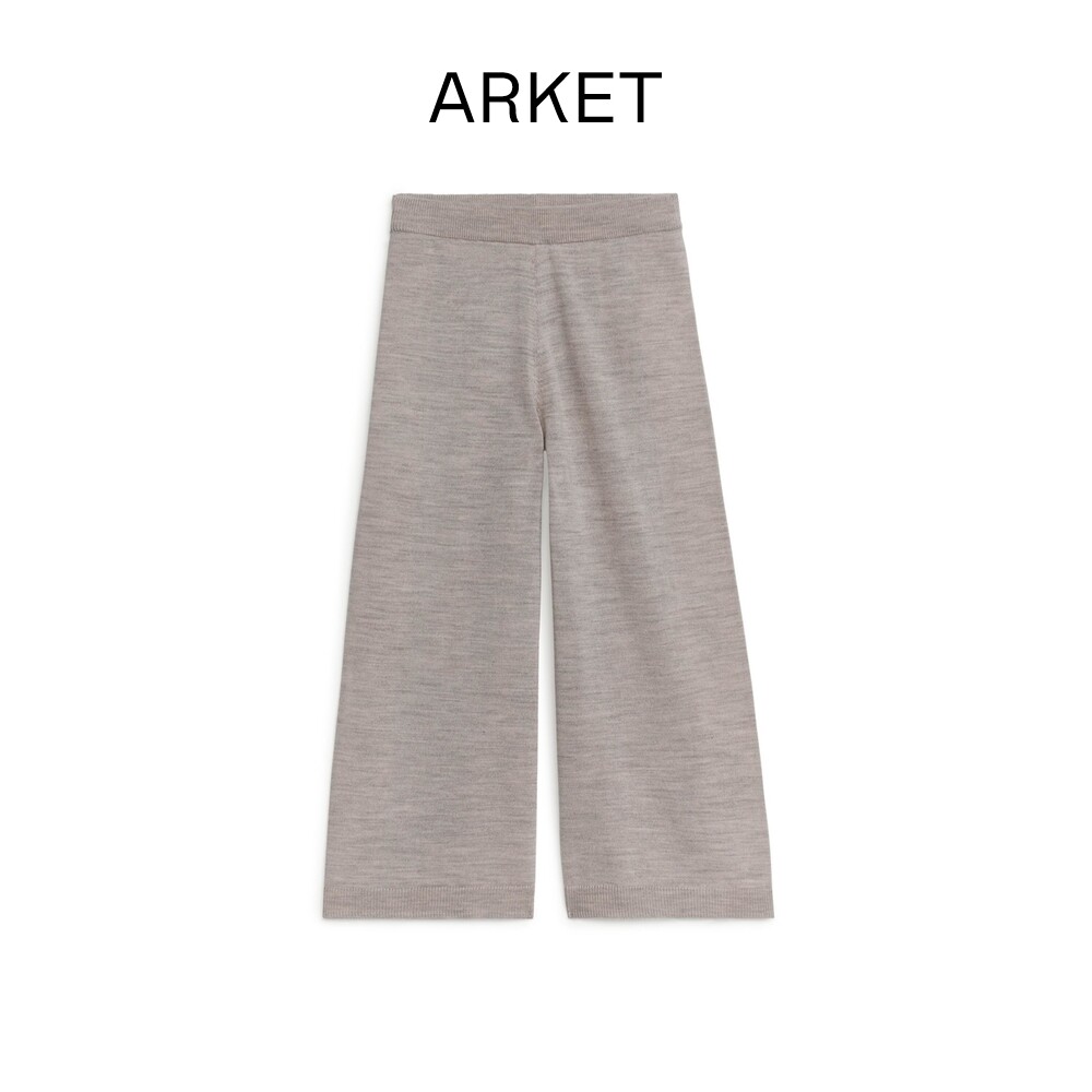 ARKET girl tightness waist loose broadlegged pants grey brown 2022 early spring new product 0991797001