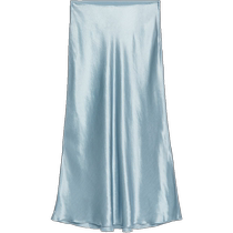 ARKET womens imitation satin drape bias-cut skirt light blue 2024 summer new style 1041750009