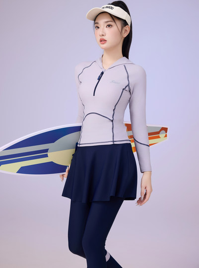 Hooded Swimsuit for Women 2025 New Style High-End Conservative Skirt-Style Long-Sleeved Long Pants Sun Protection Slimming Cover-Up Plus Size