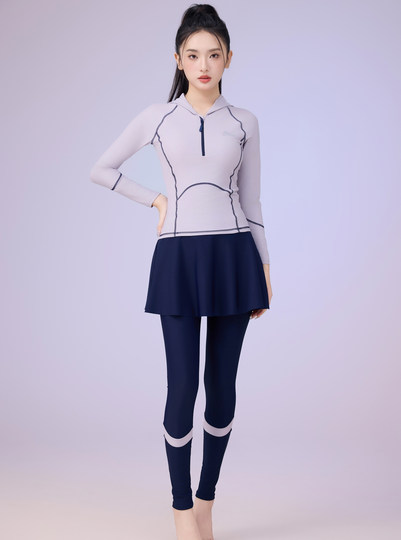 Hooded Swimsuit for Women 2025 New Style High-End Conservative Skirt-Style Long-Sleeved Long Pants Sun Protection Slimming Cover-Up Plus Size