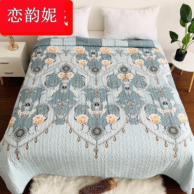 Four seasons universal bed cover quilt single piece large kang single student dormitory bed sheet quilted quilted cushion three-piece set double-sided dual-use