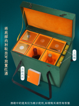 High-grade portable wooden wine box Wine box White wine red wine champagne box Packaging gift box toolbox six bottles