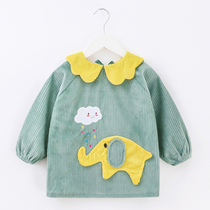 Baby eating blouse Childrens waterproof and dirt-proof bib Baby apron eating clothes Autumn and winter long-sleeved thickened anti-dressing