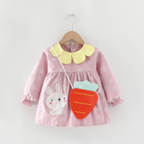 Baby eating blouse Childrens apron bib waterproof and dirt-proof autumn and winter protective clothing blouse anti-dressing long-sleeved baby cotton