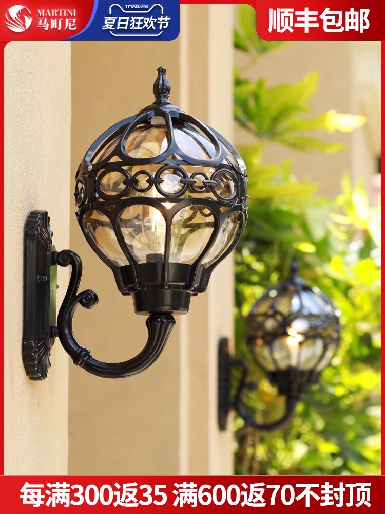 Outdoor waterproof wall Lamp Vintage Outdoor Villa Garden Garden Lamp Creative Exterior wall Aisle Corridor Balcony Wall Lamp