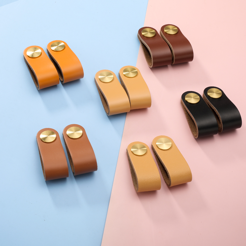 Children's room Anti-collision pure copper light and luxurious children Handle wardrobe Integral Cabinet Children Drawers Cabinet Door Leather Handle Door Handle