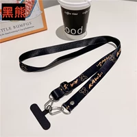 Косой висящий черный медведь + черный Т-образный клип