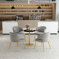  Simple sales office negotiation table and chair combination Milk tea shop meeting small round table Office leisure table One table four chairs