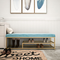 Shoe change stool Shoe cabinet household door entry Household sitting soft bag shoe stool Light luxury Nordic door entry long sofa stool