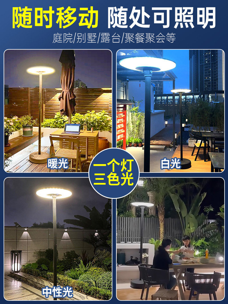 2025 New Solar-Powered Outdoor Home Garden Lights for Villas and Gardens, Movable Flying Saucer Human Body Sensor Lighting