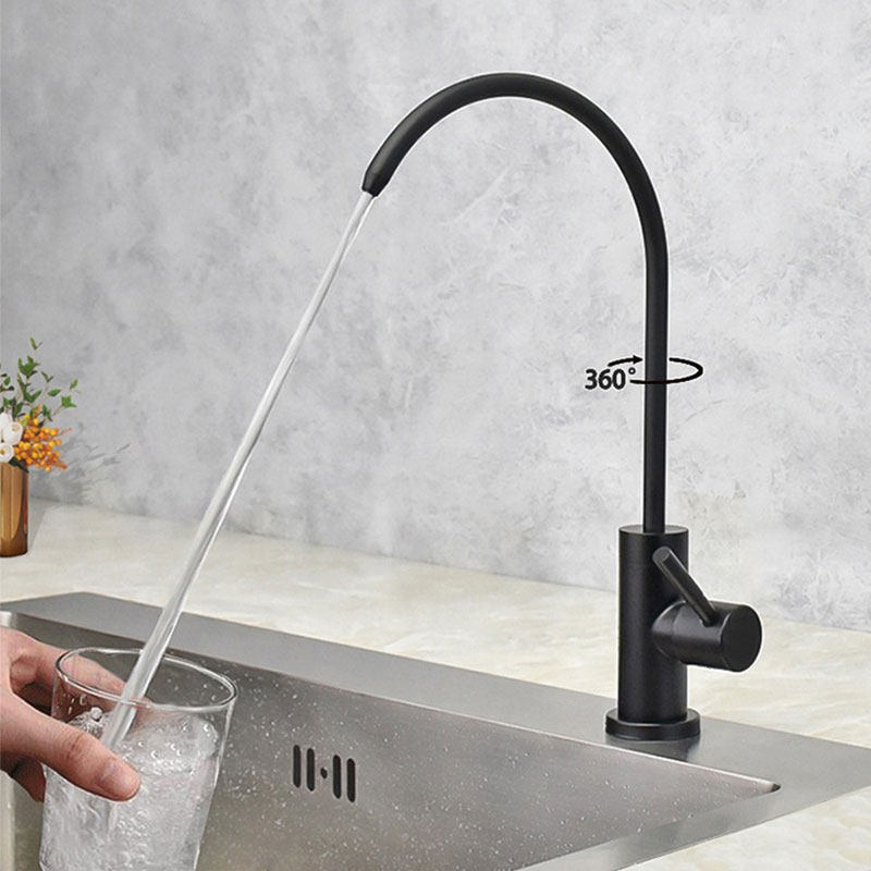 Black direct drinking water faucet 2 points 4 points kitchen water purifier accessories 304 stainless steel pure water purifier faucet