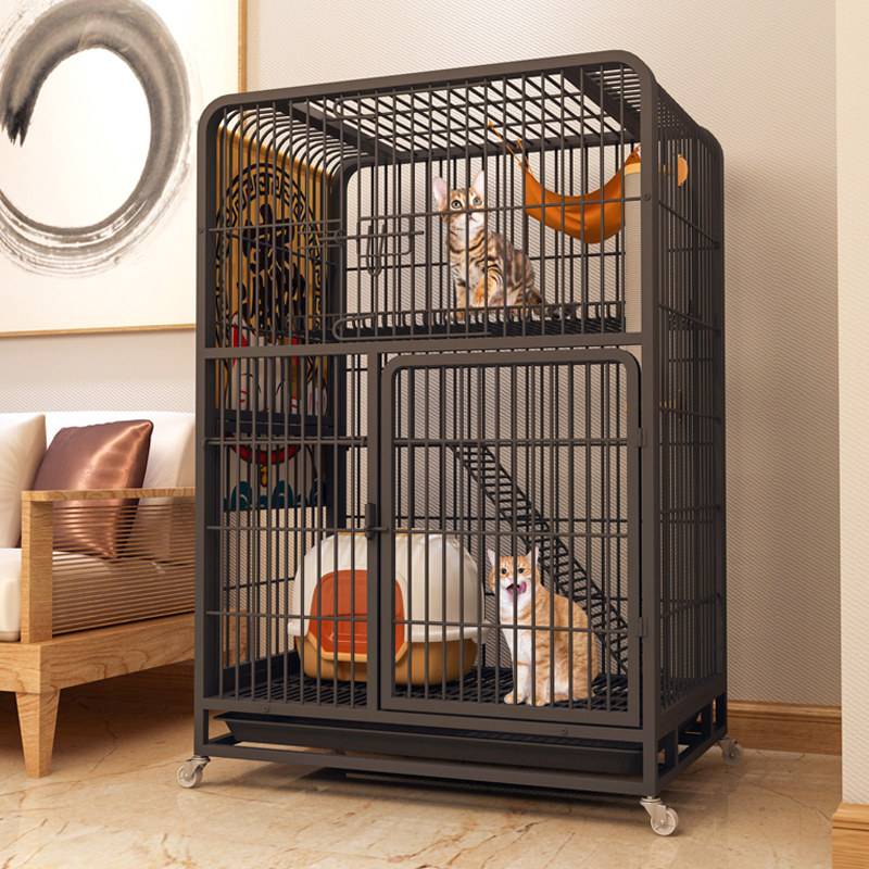 Cat Cage Mega Free Space Villa Home Cat Cage Interior Two Floors With Toilet Kitty Pet Cat House