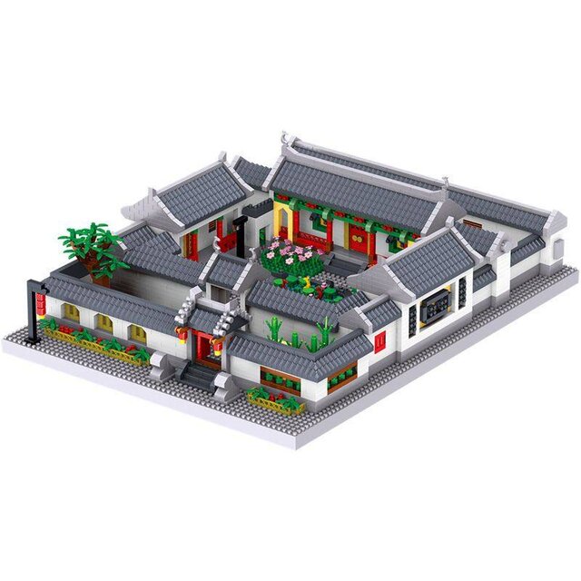 Chinese-Style Architecture Street Scene Beijing Courtyard Building Blocks Assembly Educational Children's Toys Gifts for Boys