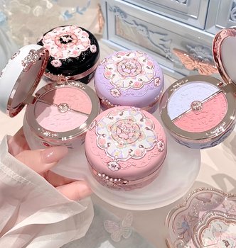 Flower Knows Butterfly Cloud Shoulder Series Blush Palette Two-Tone Blush Brightening and Whitening Matte Finish for Women