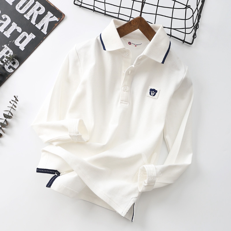 dài tay áo polo quần áo 2020 cậu bé mùa xuân giải trí giữa trẻ em Đà trẻ em và T-shirt nam phiên bản Hàn Quốc trẻ em lớn của các bông áo sơ mi dưới.