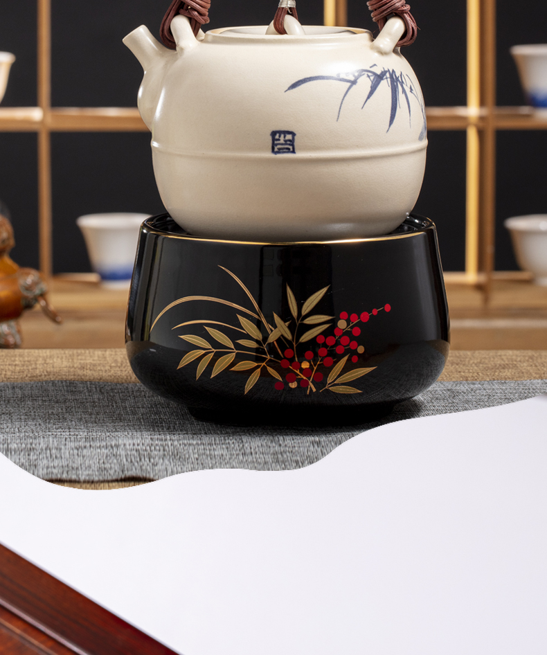 Warbler song'm household electric TaoLu boiled tea tea stove desktop small teapot iron pot of silver remote colored enamel pot of tea