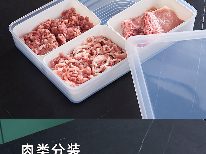 冰箱收纳盒肉类保鲜盒食品级冰箱专用冷冻分装葱姜蒜冷冻柜收纳盒详情5