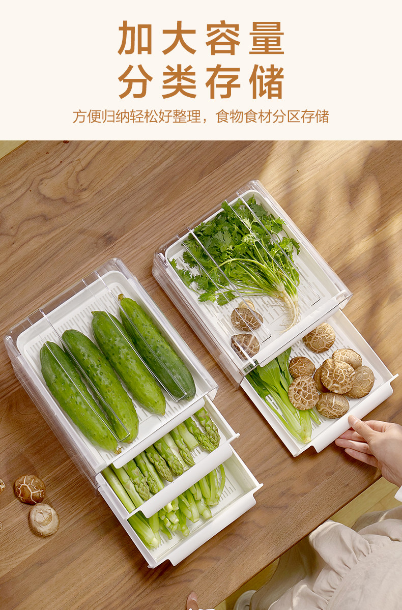 冰箱收纳盒食品级密封保鲜冷冻专用厨房水果蔬菜多功能鸡蛋储物盒详情9