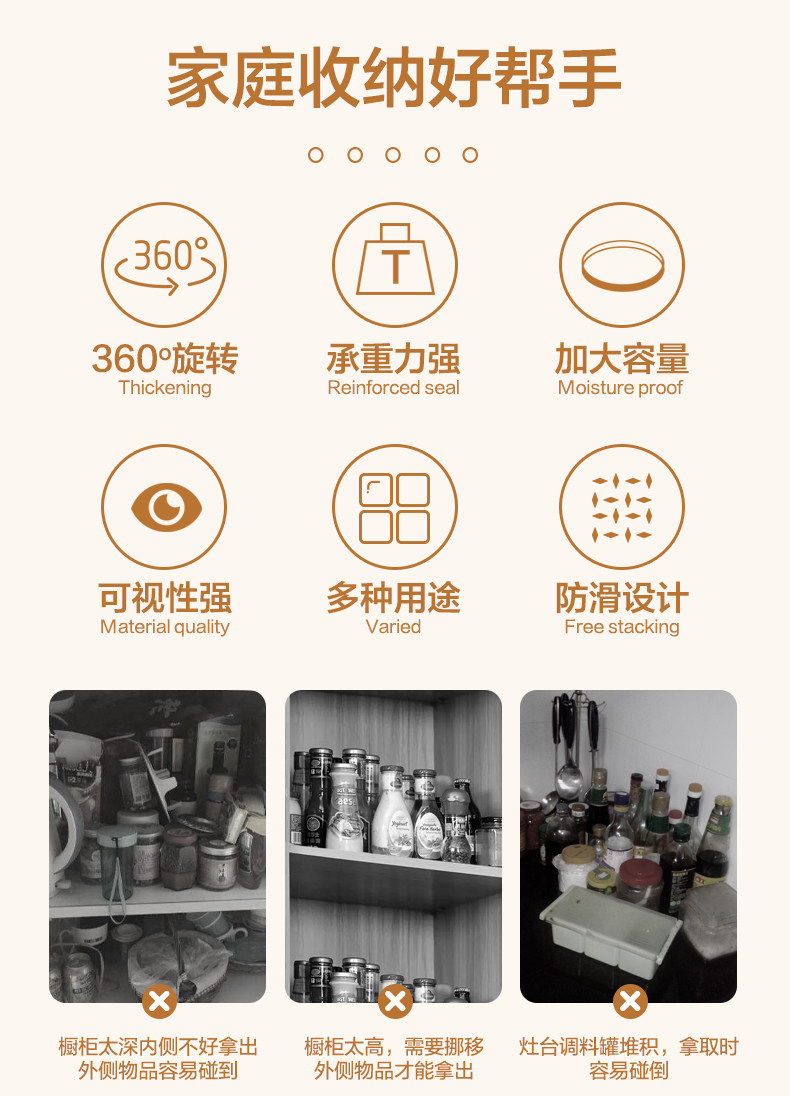 厨房旋转调料置物架多功能调味瓶油烟酱醋收纳盒用品家用大全神器详情3