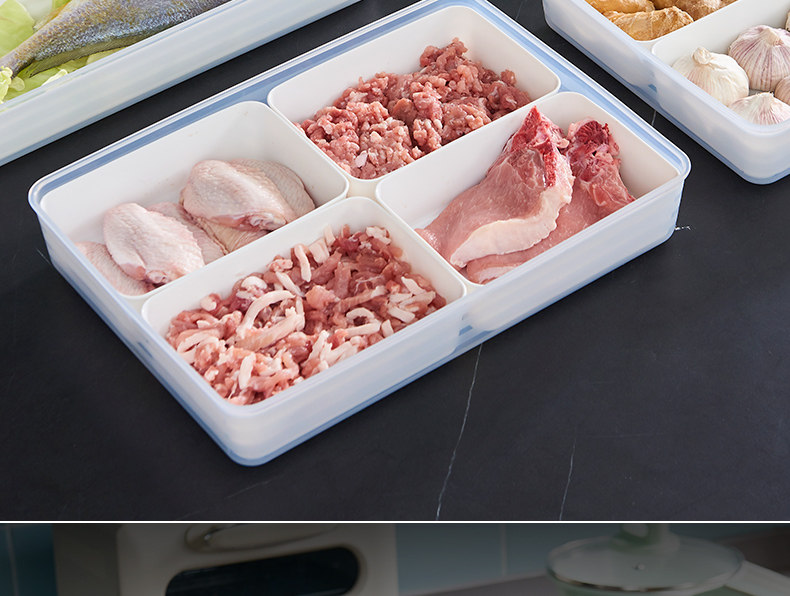冰箱收纳盒肉类保鲜盒食品级冰箱专用冷冻分装葱姜蒜冷冻柜收纳盒详情10