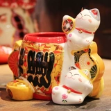 普大堂 Держатель для ручек, милая керамическая коробка для хранения, на удачу