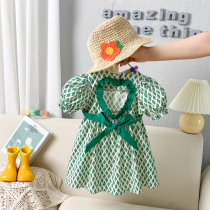 Girls dress 2021 summer new small childrens foreign style flower princess dress female baby summer dress Korean skirt