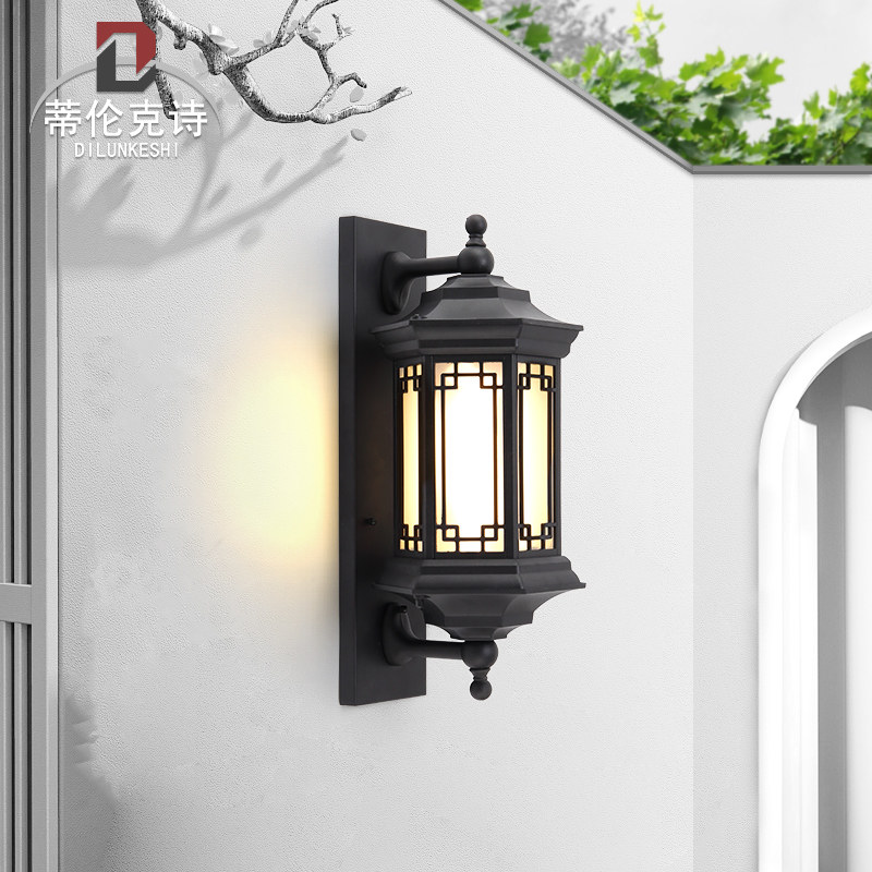 Courtyard lamp OUTDOOR WATERPROOF GARDEN VILLA LARGE DOORWAY VERANDA GANGWAY BALCONY EXTERNAL WALL LAMP CHINESE RETRO WALL LAMP
